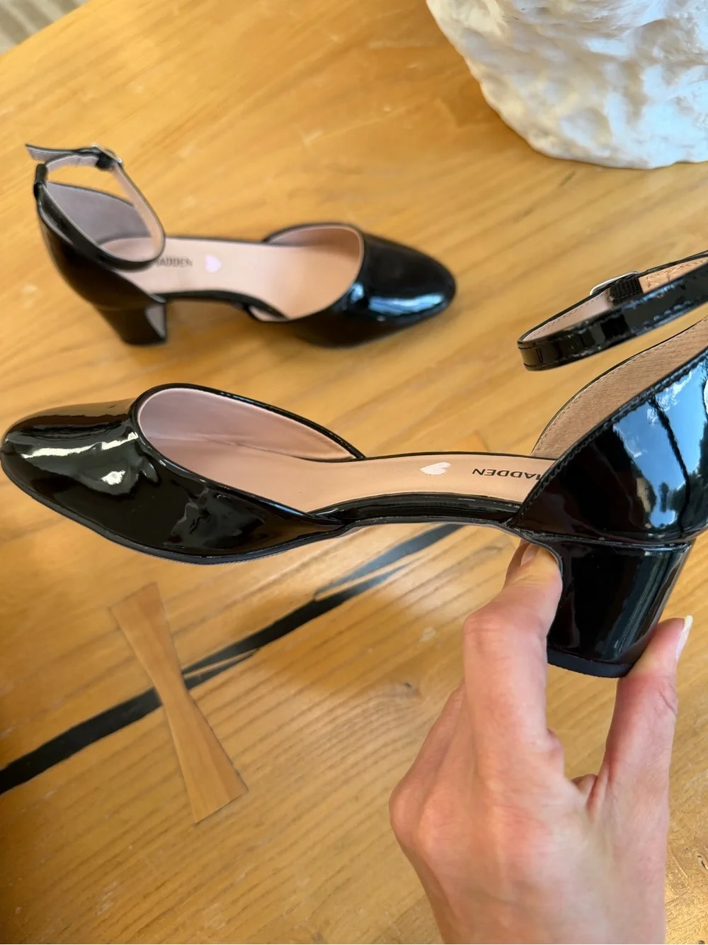 Steve Madden Black Patent leather heels size 3 girls NWOT/never worn